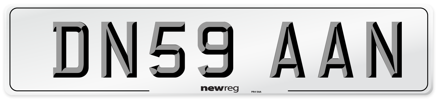 DN59 AAN Number Plate from New Reg